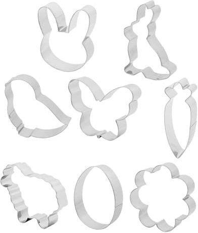 SHOWERORO 1set Stainless Steel Easter Cookie Molds Safe Smooth Biscuit Cutters for Baking Cookies and Pastries for Home and