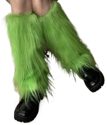 Cazqgoy Damen Kunstpelz Beinwärmer Plüsch Beinwärmer Pelzige Fuzzy Beinstulpen Winter Stulpen Plüsch Pelz Beinstulpen Kunstfell Beinwärmer
