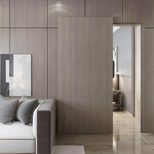 Concealed Sliding Barn Door Hardware Kit,48 Heavy Duty Sliding Door Hardware and Track Kit, Quiet Barn Door Track System, Hidden Barn Door Hardware Kit for Interior Doors