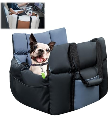 Hundebett Auto, Hundebett Aus Kunstleder, Wasserdichtes Hundesitz Auto Mit Aufbewahrungstasche, Für Kleine Mittelgroße Hunde, Tragbarer (Style-3)