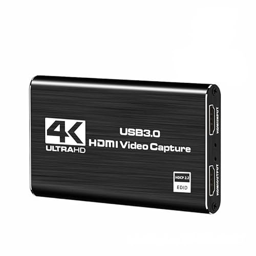 JOMOCARE 4K HDMI to USB3.0 Capture Card,1080P 60FPS, Audio Video Capture Card for Game Capture Card Nintendo Switch Streaming Work with PS4/PS5/PC/OBS/Camera/Xbox (Black)