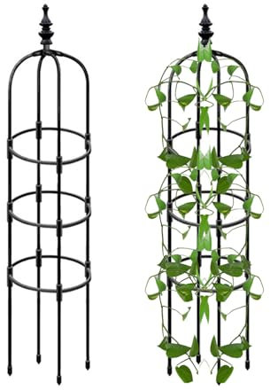 Garden Obelisk | 90/1200/150CM Metal Garden Obelisk for Climbing Plants | Weatherproof Obelisk Vegetables & Flowers | Obelisk for Outdoor, Backyard, Lawn, Patio, Courtyard, Wedding Decoration