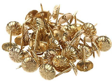 Dekorative Nägel, 11 x 16 mm, für Tischschmuck, Geschenkbox, Stecknadeln, Möbelnägel, Polster, Hardware, Werkzeug (100 Stück, Gold)