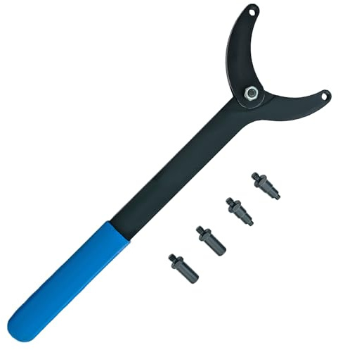 ATPEAM Schraubenschlüssel-Set mit variablem Schraubenschlüssel, verstellbarer Schraubenschlüssel, passend für Nockenwellen-Riemenscheiben, Kurbelwellen-Riemenscheiben (5tlg, Blau)