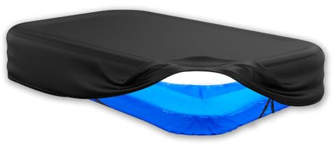 Lyreh Rectangular Paddling Pool Cover for Inflatable Pool, 10.2x6.2x1.7ft 210D PU Water Proof Oxford Fabric Rectangle Pool Cover with Elastic Band & Buckle Loop Accessories