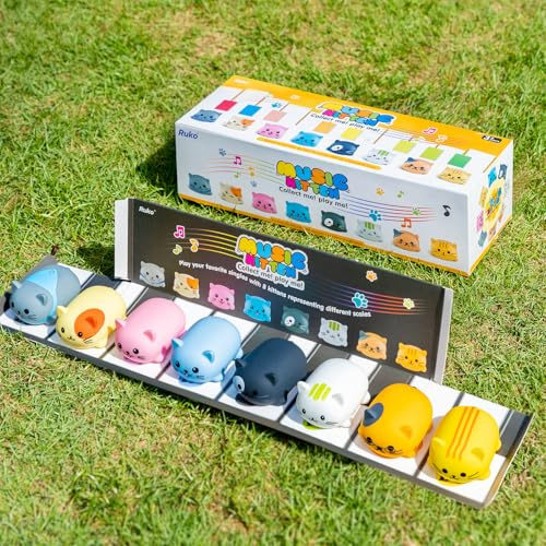 Ruko 1701A Cat Toys Kids Keyboard with Cute Meow Tone, Musical Kittens Music Cat Touch Play Music Scale, Fun Toy for Boys & Girls Age 3 4 5 6 7 8 9, Educational Instrument (8Pcs)