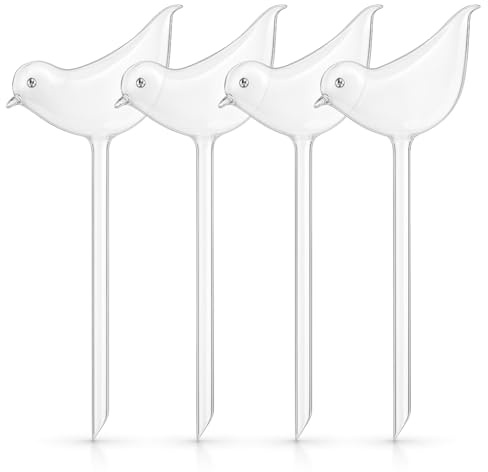 Perimvo Set di 4 palline per irrigazione, 14 giorni, erogatore di acqua per piante in vacanza, sistema di irrigazione per balcone e piante da appartamento in plastica trasparente (PVC)