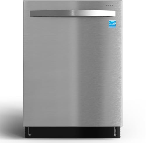SUNVIVIPRO 24 Built-in Dishwasher, Stainless Steel Dishwasher Machine with Adjustable Racks, 14–16 Place Settings Large Capacity Dish Washer, 8 Wash Programs, Energy Star Certified, Sliver
