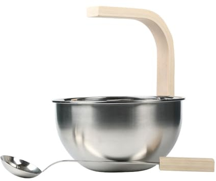 Seau de sauna – Seau de spa finlandais en acier inoxydable, récipient en métal résistant à la chaleur, récipient à eau poli | Accessoire de bain durable pour le bien-être, la détente, la maison, la