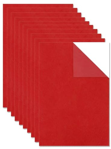 Selbstklebender Filz, Bastelfilz, Filz Rot Selbstklebend, Filzpapier, 20x30cm 10 Stück, Filzplatten Selbstklebend, Steifer Filz Für Handwerksarbeiten Diy Nähen Schule Projekte Dekoration