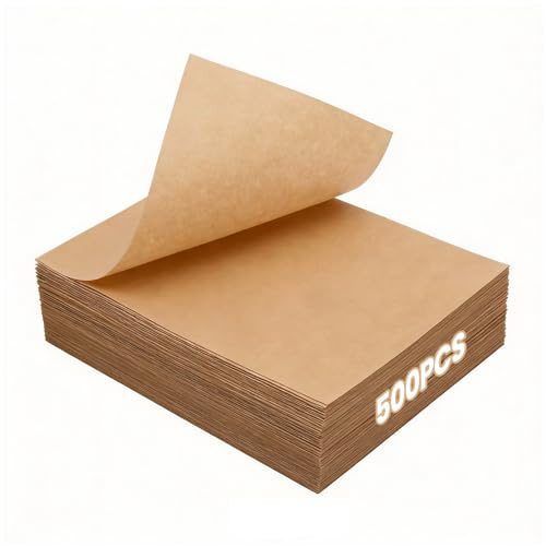 500 Pcs Baking Paper Sheets 11.8 x 7.9 in, Unbleached Parchment Paper Sheets, Food Safe Liners for Baking, Grilling, Frying, and Steaming