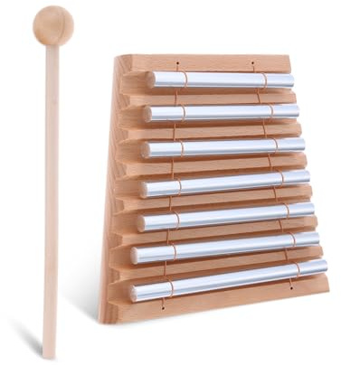 DRELD Chime Energy, Energy Klangstab, 7 Ton Klangstab mit Holzschlägel | Perkussions Windspiel, Chime Glockenspiel, für Musikalische Früherziehung, Geschenk, Gebet, Yoga, Meditation