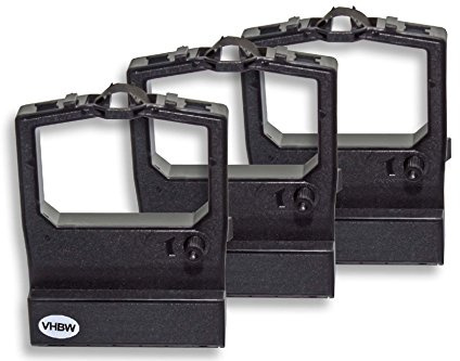 vhbw 3x Farbband Schriftband kompatibel mit OKI Microline 8358, 591, 590, 521, 520, 390, 182, ML182 Nadeldrucker, Bondrucker - Schwarz