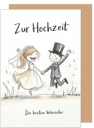 Edition Seidel Premium Glückwunschkarte zur Hochzeit mit Umschlag. Hochzeitskarte Grußkarte Karte Klappkarte Spruch Vermählung Brautpaar Paar Mann & Frau Liebe die besten Wünsche (H561 SW026)
