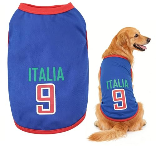 OPVYAEU Canotta Cane Maglietta Per Cani Maglia Cani Maglietta Cani Magliette Per Cani Maglia Cane Maglietta Cane Felpa Per Cani Maglietta Per Gatto Maglietta Per Cani Tifosi (L, Blu Scuro)