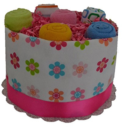 Pink Diaper Cake, Washcloth Bouquet, Washcloth Cupcakes, Girl Diaper Cake, New Baby Gift Set, Mom to be Gift Shower Centerpiece Decoration, New Baby Gift