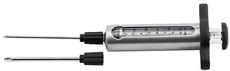 Weis Braten-/Gewürzspritze 17 cm, Edelstahl, Silber/schwarz, 17 x 4 x 4 cm