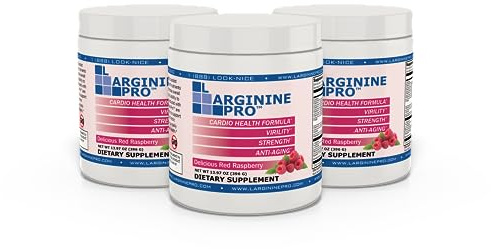 L-ARGININE PRO | L-arginine Supplement Powder | 5,500mg of L-arginine Plus 1,100mg L-Citrulline (Raspberry, 3 Jars)