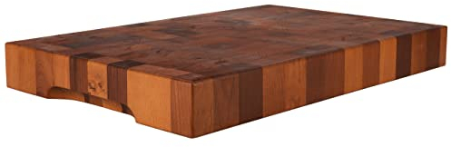 Cuisine Romefort | Hackblock aus Thermobuche Stirnholz | Massives Schneidebrett mit Griffen | Holz Geölt (XXL | 60 x 40 x 7 cm)