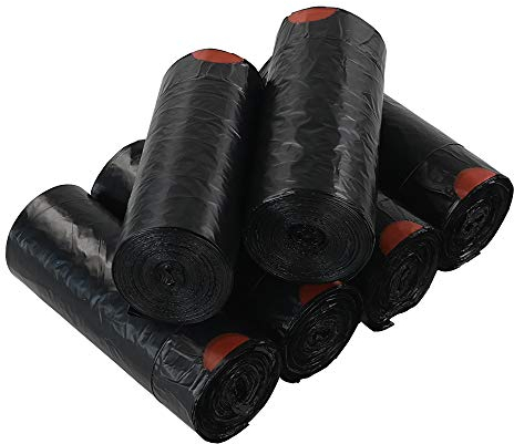 Callyne 5 L Kleine Müllsäcke mit Kordelzug, Müllsäcke Kleines Badezimmer, 210 Stück, Schwarz