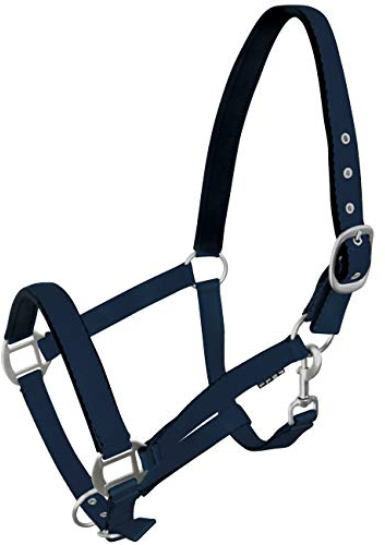 York Pferde Halfter Fluo weich unterlegt Stallhalfter Weidehalfter Reithalfter (Cob, dunkelblau)