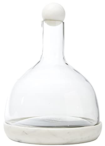 Santa Barbara Design Studio Table Sugar Marble and Glass Wine Carafe, 42-Ounce, White