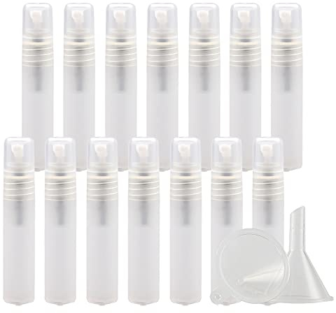 ZEOABSY 100 Pezzi 5ml Flaconi Spray Vuoti, Bottiglie Spray Trasparente opaco Plastica Fine Nebbia Bottiglia Set da Viaggio, Flacone Spray Vuoto con Pompa, acqua Profumo Sprayper