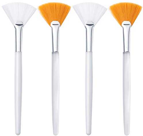 4 Pcs Face Mask Applicator Brush - Soft Facial Fan Brush for Mud Mask Cream