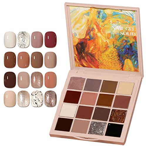 Yiida per Manicure con Smalto per Unghie in Gel Solido | Palette per Manicure con Set di Smalti Color Crema con 16 Colori Aggiornati