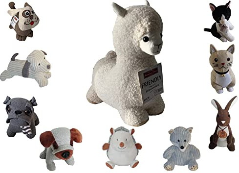 Home Tresor - Fermaporta Animale, Oggetto Decorativo Design Simpatico, Blocca Porta Finestra da Interno, Peso in Stoffa Pavimento (Alpaca)