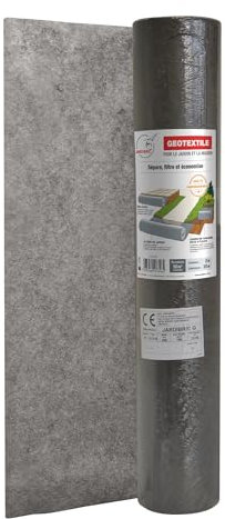 Jardibric - Rollo geotextil de malla antimalezas polipropileno, 2 x 25 metros, 100 gr/m², conserva la integridad del terreno natural, evita la mezcla indeseable