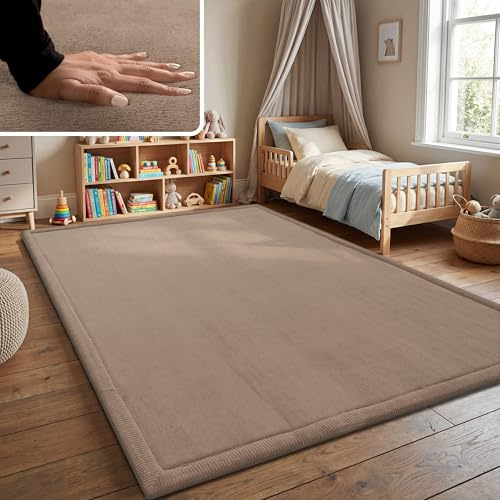Paco Home Teppich Kinderzimmer Kinderteppich Baby Spielteppich Krabbeldecke Krabbelmatte Weich rutschfest Jungen Mädchen Deko, Grösse:200x280 cm, Farbe:Beige