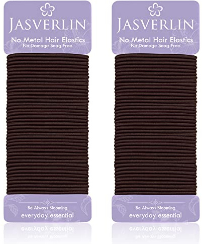 JASVERLIN Lot de 80 élastiques à cheveux fins marron foncé, 2 mm, accessoires antidérapants, ne tirent pas, solides pour queues de cheval fines à moyenne épaisseur