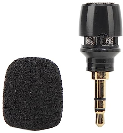 VBESTLIFE -Microfono a condensatore, alta sensibilità da 3,5 mm, microfono portatile omnidirezionale, microfono piccolo, plug and play con cancellazione del rumore, per