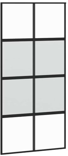 vidaXL Schiebetür Schwarz 102,5x205 cm Hartglas und Aluminium
