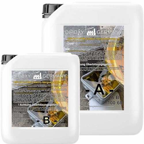 Mastic de scellement électrique époxy IP68/IP69 jusqu'à 1000 V, 1280 g marron translucide (transparent) – Étanche pour boîtes de dérivation, platines, manchons de câble, etc.