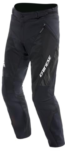 Dainese - Drake 2 Air Absoluteshell Pants, Pantalones de moto Impermeables, Ventilados, con Rodilleras Extraíbles, Hombre, Negro/Negro, 46