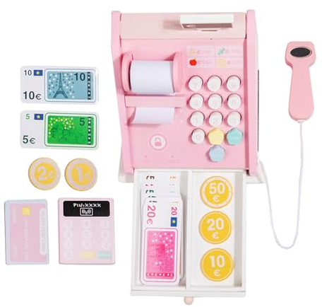predolo Spielzeug-Registrierkasse, Scan-Maschine und Kreditkarten-Einkaufskassierer, Spielset für Kinder im Alter von 3, 4, 5 und 6 Jahren
