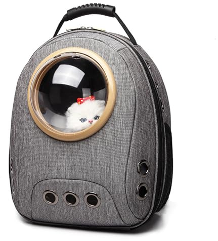 PJDDP Erweiterbar Katzenrucksack Hunderucksack, Katzen Hunde Rucksack Transparent Atmungsaktive Katzentransportbox, Für Wandern Und Camping,Grün