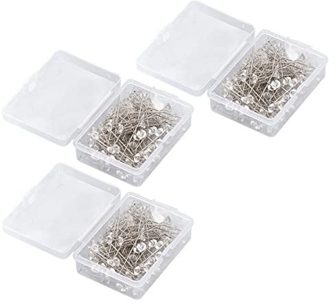 ZPSHYD Reißzwecken aus Edelstahl, Diamant-Pinnnadeln, wiederverwendbar, transparent, mit Kunststoffbox für Korktafeln, 300 Stück