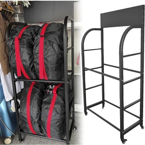 Generisch Reifenlagerregal - Rollendes Reifenregal für die Garage - Regale für drinnen und draußen, Reifenregal-Organizer (Größe: 67 x 50 x 177 cm)