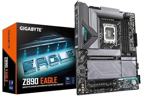 GIGABYTE Z890 Eagle Motherboard - Unterstützt Intel Core Ultra (Serie 2) CPUs, 14+1+2 Phasen VRM, bis zu 8800MHz DDR5 (OC), 1x PCIe 5.0 M.2 + 3X PCIe 4.0 M.2, 2,5GbE LAN, USB4