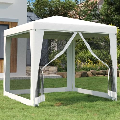 Gecheer Tendone per Feste con 4 Pareti in Rete 2,5x2,5 m Bianco