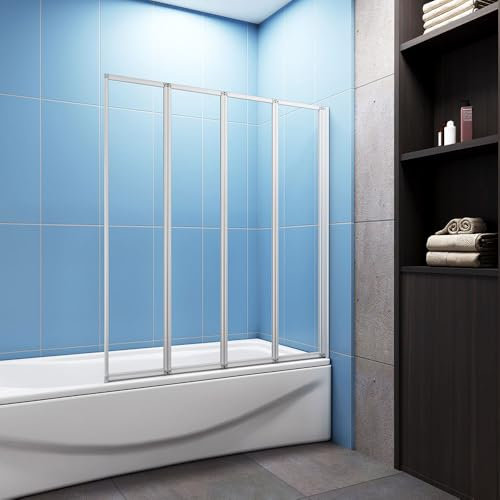 Simple Bathrooms 4 Fold Folding Bath Shower Screen Panel 800x1400mm