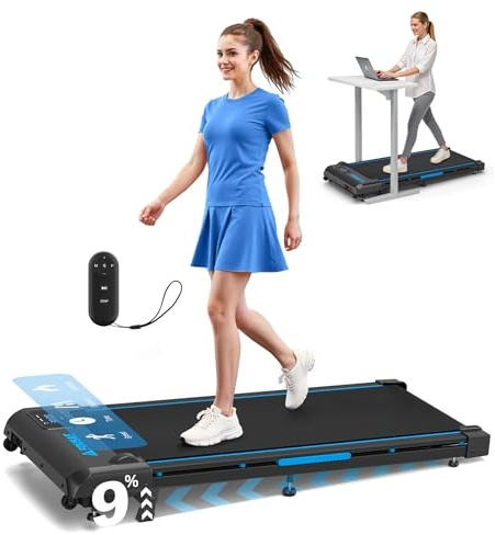 FOUSAE 4 in 1 Walking Pad with 9% Incline, 10KM/H Treadmills for Home with Double Frame 330 LB Weight Capacity, Under Desk Walking Treadmill with 12 HIIT Programs, Magnetic Remote Control