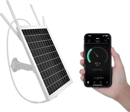 Router WiFi Alimentado por energía Solar para Exteriores con conectividad 4G LTE, 15W Router Solar 4g Exterior for All Network Camera Phone Laptop Tablet PC TV, WiFi Extender 2.4 GHz 300 Mbit/s