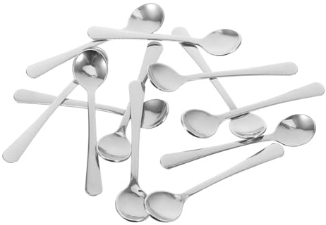OUNONA 12pcs Mini Stainless Steel Teaspoons Multifunctional Spoons for Coffee Desserts Spices Stainless Steel Condiment Spoons for Kitchen Use