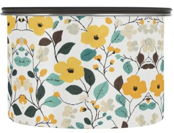 Quteprint Stainless Steel Coffee Storage Containers with Airtight Lid, Retro Spring Flowers 30oz Food Storage Container Kitchen Canister for Tea, Coffee Beans, Ground, Sugar Storage