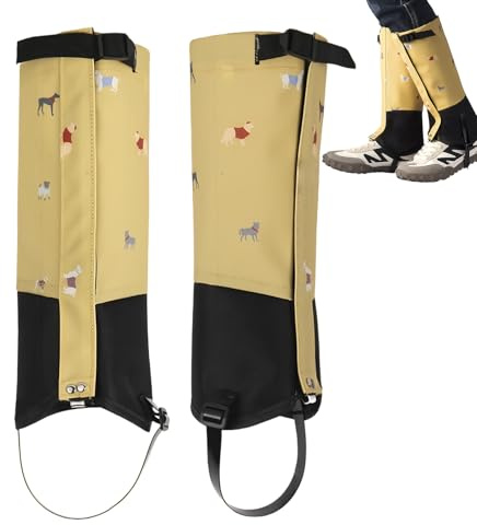 Sucritude Leg Gaiters | Adjustable Non-Slip Protectors - Kids Protective Leg Boot Gaiters | for Teens Boys Girls Children Climbing Motorcycling Snowshoeing Cycling Skiing Walking Outdoor
