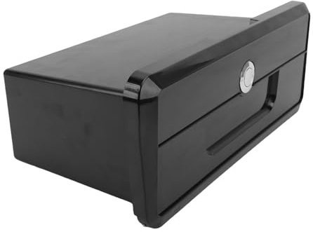 Qudinip Aufbewahrungsbox für Boote, Multifunktionales Wasserdichtes Fach mit Rutschfesten Getränkehaltern und Verdecktem Knopfverschluss, für Fischerboote, Yachten, Wohnmobile (Schwarz)
